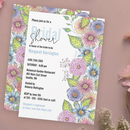 Romantic Bohemian Blossoming Flowers Bridal Shower