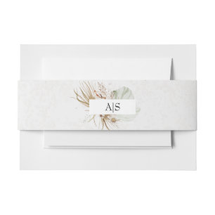 Romantic Bohemian Floral Wedding Invitation Belly Band