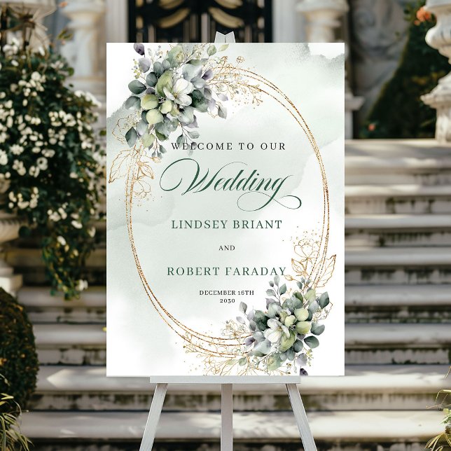 Romantic Bohemian Wedding Welcome Sign Gold (Romantic Bohemian Wedding Welcome Sign Gold)