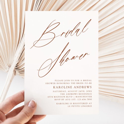 Romantic Bohemian Whimsy Script Bridal Shower Invi Invitation