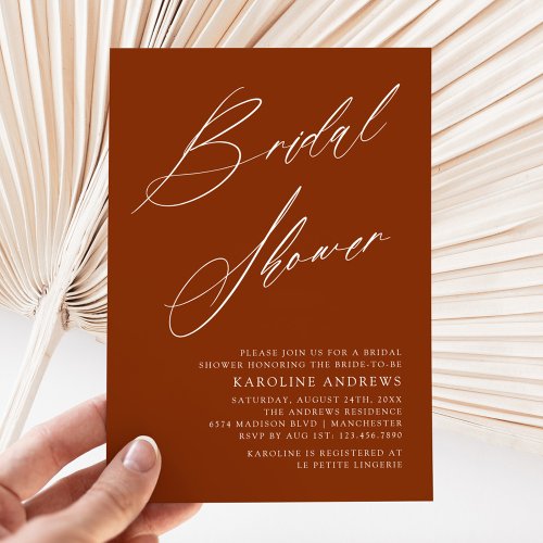 Romantic Bohemian Whimsy Script Bridal Shower Invi Invitation