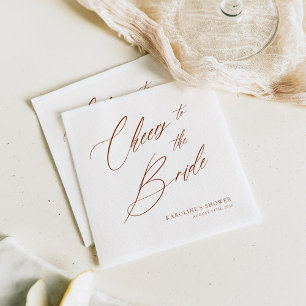 Romantic Bohemian Whimsy Script Bridal Shower Napkins