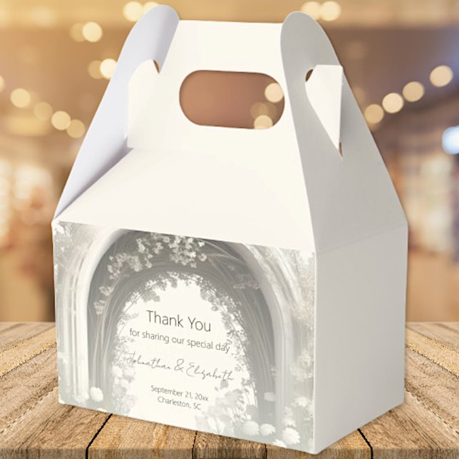 Romantic Boho Botanical Arch Wedding Favor Boxes (Creator Uploaded)