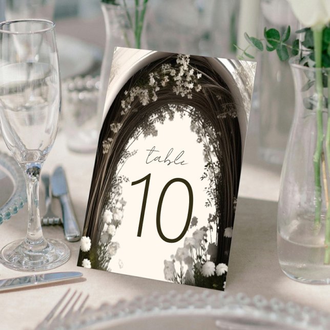 Romantic Boho Botanical Arch Wedding Table Number (Romantic Boho Botanical Arch Wedding Table Number Card)
