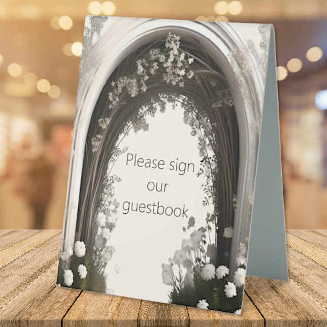 Romantic Boho Botanical Arch Wedding Table Tent (Romantic Boho Botanical Arch Wedding Table Tent Sign)