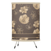 Romantic Boho Gold Foil Floral Pattern Tripod Lamp (Left)