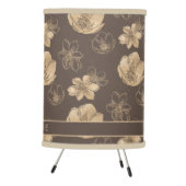 Romantic Boho Gold Foil Floral Pattern Tripod Lamp (Right)