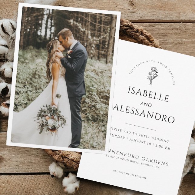 Romantic Boho Photo Wedding | Modern Minimalist Invitation (Creator Uploaded)
