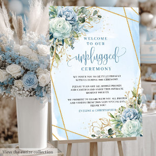 Romantic Boho Soft Blue Cream Floral Unplugged Foam Board