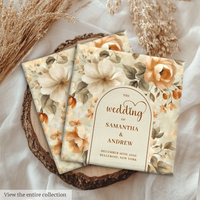 Romantic Boho Terracotta Sage Green Wedding Napkin (Romantic Boho Terracotta Sage Green Wedding Napkins)