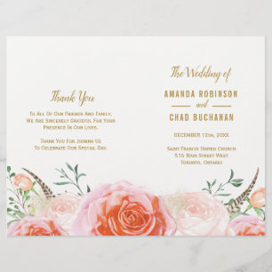Romantic Boho Tribal  Wedding Programs