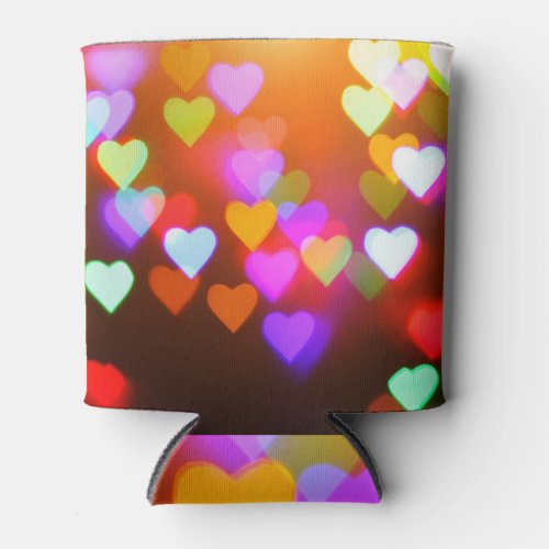 Romantic Bokeh Love_Filled Background Can Cooler