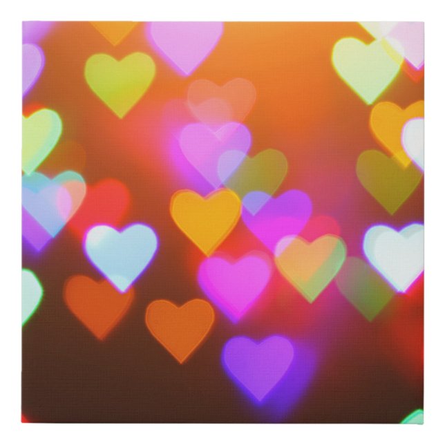Romantic Bokeh: Love-Filled Background Faux Canvas Print (Front)