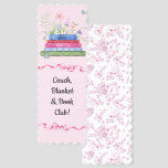 Romantic Book Club Pretty Pastel Watercolor Floral Bookmarks<br><div class="desc">"Couch, Blanket & Book Club!!" or any favorite text you want to customize. Stack of romantic books with wildflowers, greenery and butterflies hand painted in watercolor on paper. Use for a book club favor, bridal shower or baby shower keepsake or to add to a gift book purchased for a birthday...</div>