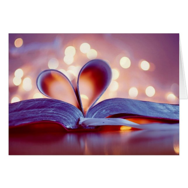 Romantic Book heart Cards (Front Horizontal)