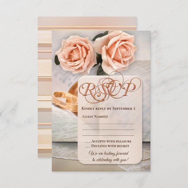 Romantic Book Lovers Wedding RSVP Card (Front/Back)