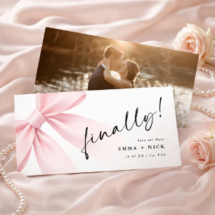 Romantic Bookmark Elegant Script Finally Photo Save The Date
