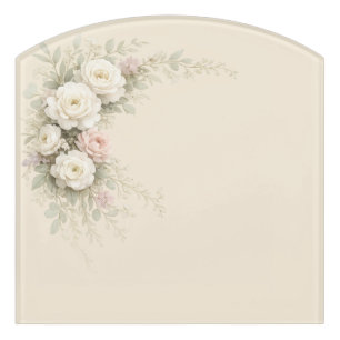 Romantic Botanical Corner Bouquet for Elegant Door Sign