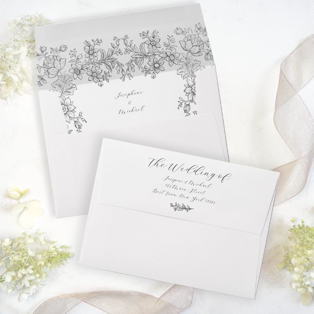 Romantic Botanical Elegant Wedding Envelope (Creator Uploaded)