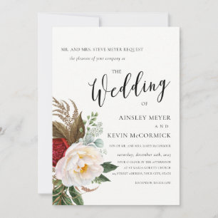 Romantic Botanical Floral Wedding Invitation