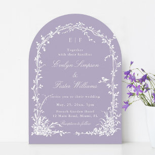 Romantic Botanical Garden Lavender Wedding Arch Invitation