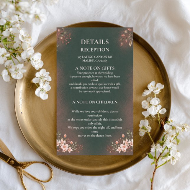 Romantic Botanical Green Blush Enclosure Card (Creator Uploaded)