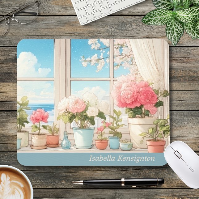 Romantic Botanical Personalized Mouse Pad (Creator Uploaded)