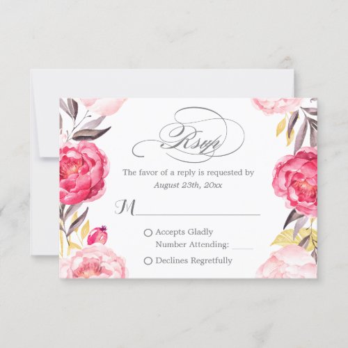 Romantic Botanical Roses Floral Swash RSVP