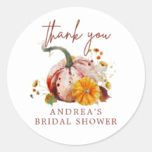 Romantic Botanical Watercolor Pumpkins Thank You