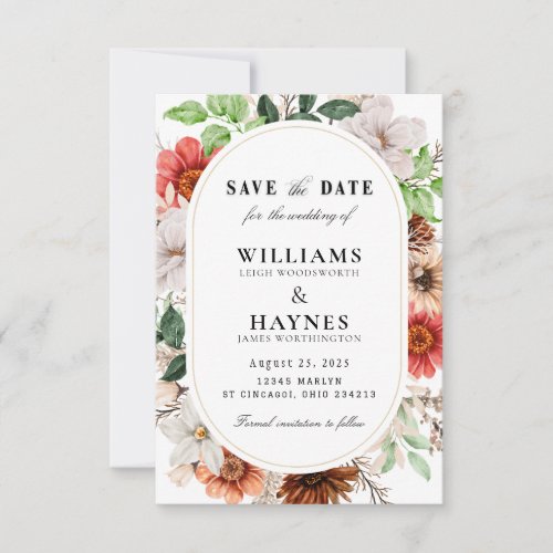 Romantic Botanical Wedding Announcement