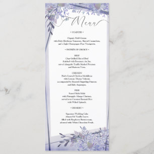 Romantic Botanical Wedding Reception Menu