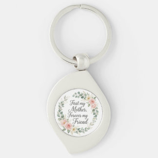 Romantic Botanical Wreath Mother's Day Quote Gift Keychain