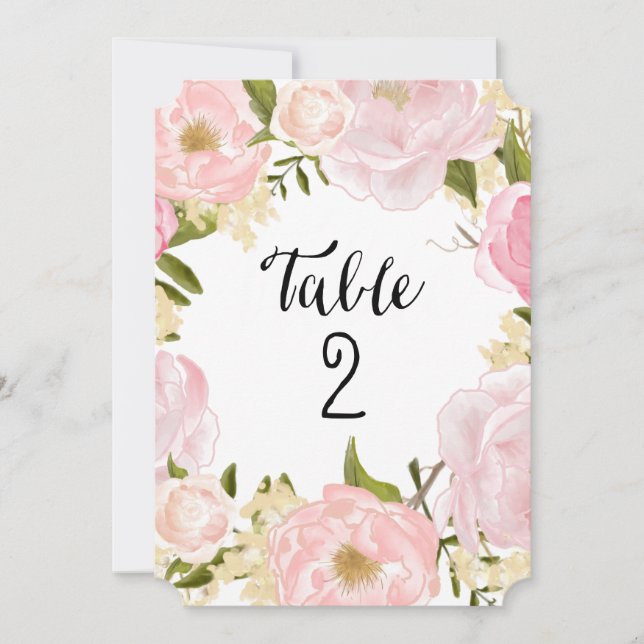 Romantic Botanicals | Table Numbers (Front)