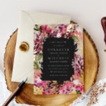 Romantic Bouquet Hot Pink Black Gold Foil Invitation<br><div class="desc">Real foil is here! Gold foil on hand painted background; choose from classic gold,  silver or rose gold. Original artwork by Becky Nimoy</div>