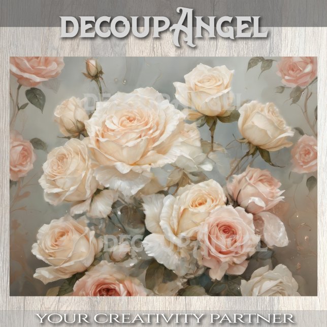 Romantic Bouquet of Roses - Decoupage - Tissue Paper (Creator Uploaded)