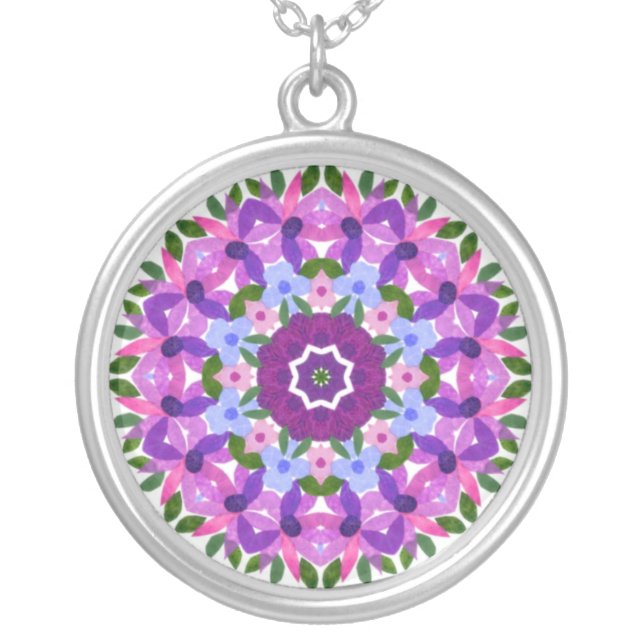 Romantic Bouquet Silver-plate Necklace (Front)