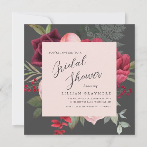 Romantic Bridal Bouquet Bridal Shower Invitation