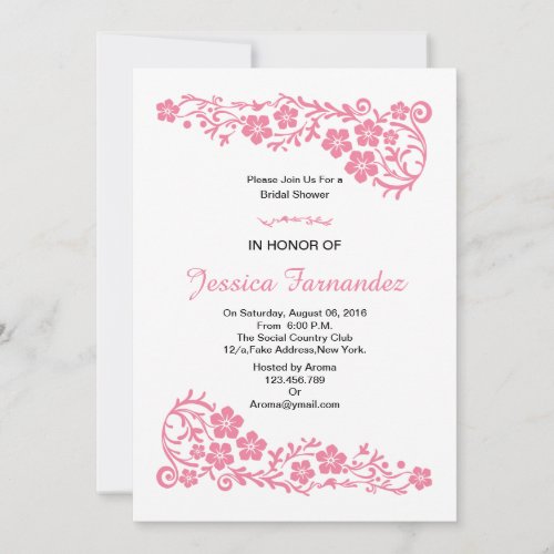 Romantic Bridal Shower Wedding Invitaton Card