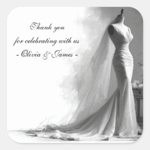 Romantic Bridal Sketch Wedding Sticker - Perfume