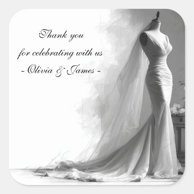 Romantic Bridal Sketch Wedding Sticker - Perfume (Front)