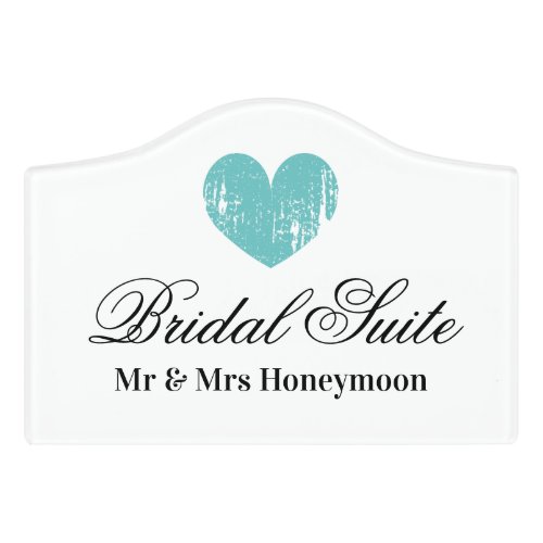 Romantic bridal suite door sign for wedding couple