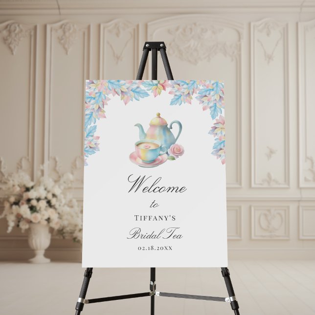 Romantic Bridal Tea Party Bridal Shower Welcome Foam Board (Creator Uploaded)