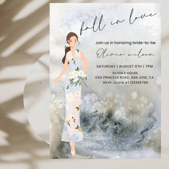 Romantic Bride and Flowers Party Invitation (Creator Uploaded)