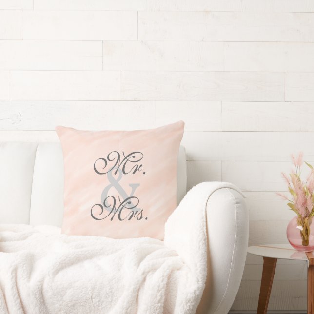 Romantic Bride Groom Blush Reversible Pillow (Couch)