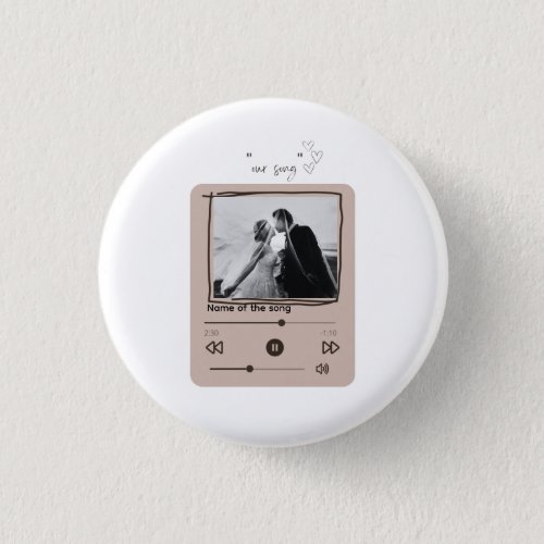 Romantic Bride  Groom Memorable Song Gift Wedding Button