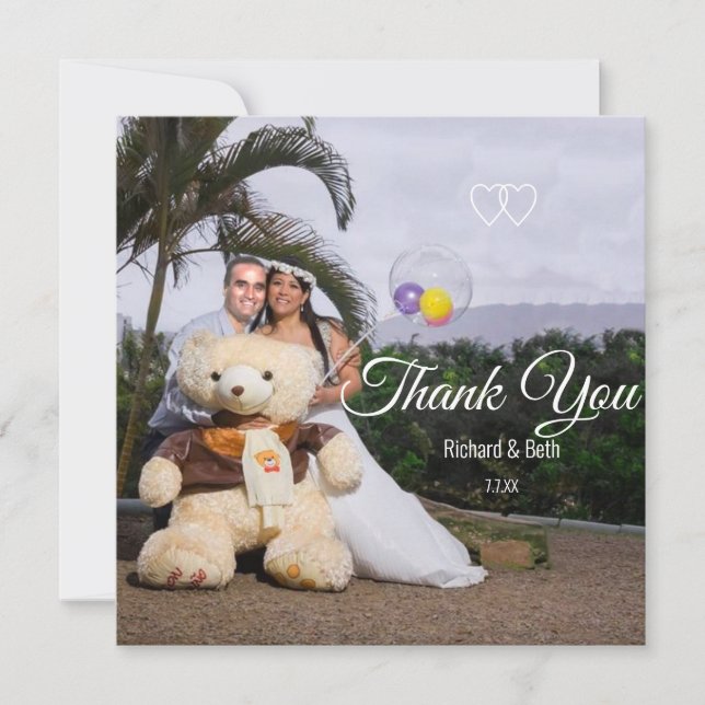 Romantic Bride & Groom Thank You Wedding (Front)