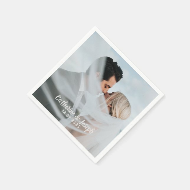 Romantic Bride & Groom Wedding   Napkins (Corner)