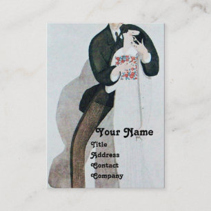 ROMANTIC BRIDE & GROOM WEDDING PARTY MONOGRAM BUSINESS CARD