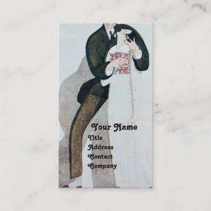 ROMANTIC BRIDE & GROOM WEDDING PARTY MONOGRAM BUSINESS CARD