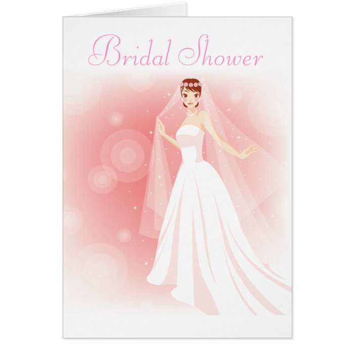 Romantic Bride Pink & White Bridal Shower Invite Greeting Cards